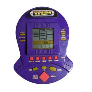 Vintage 1999 Yahtzee Jackpot Slots Electronic Handheld Game by Hasbro - WORKS