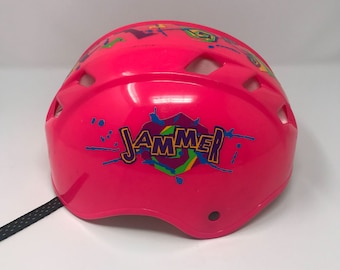 VTG Vintage 1990s Hot Pink Jammer Child Kid Hardshell Bicycle Helmet
