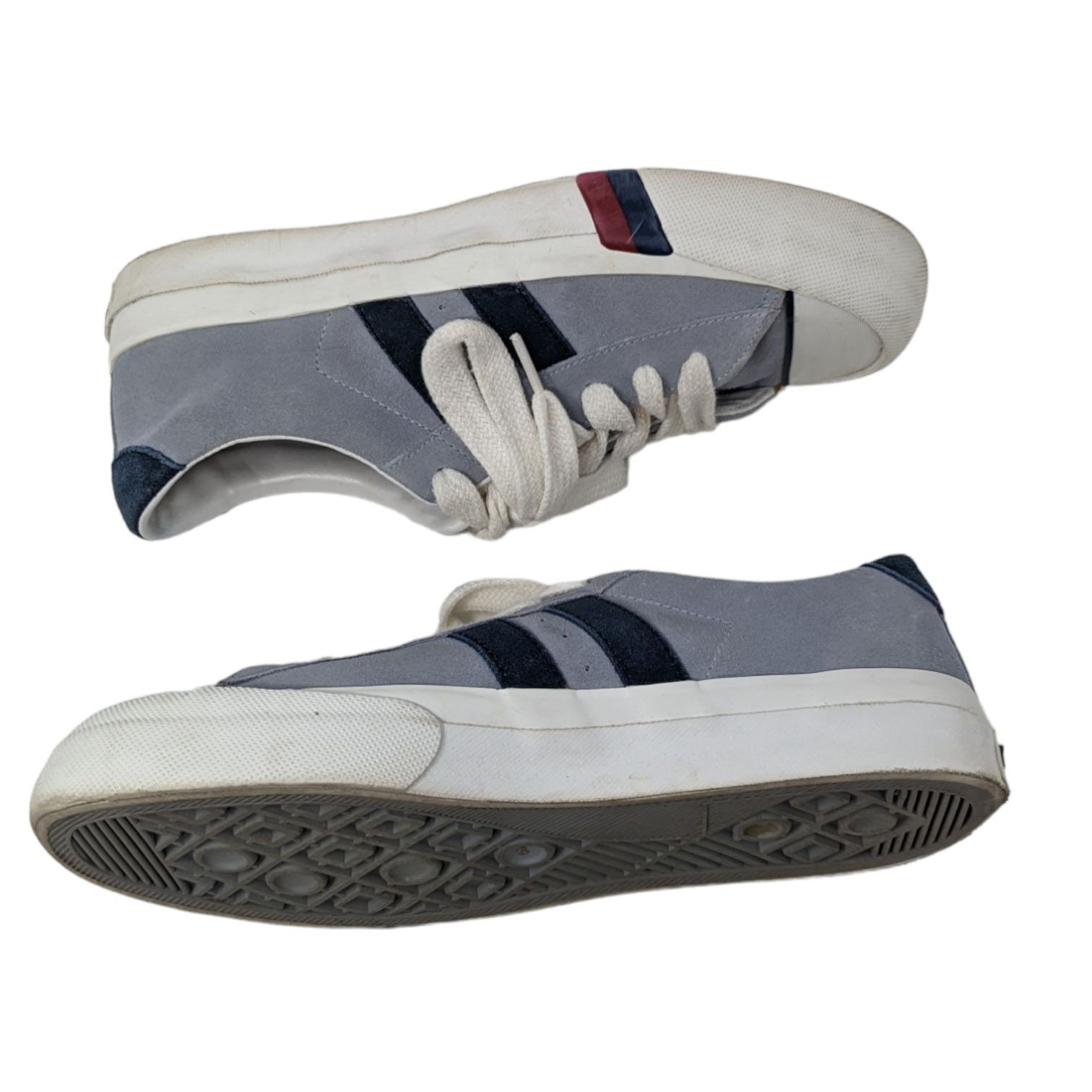 Vintage Y2K 1990s Light Blue Navy Suede Leather Pro-keds Royal