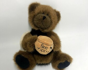 Boyds Bears ブラウン テディベア ビー ハッピーウィングス ボウ ぬいぐるみ 動物 7インチ