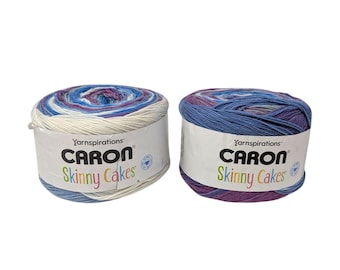 2x Caron Skinny Cakes Blueberry Pudding 18003 Blau-Lila Acrylgarn 8,8 oz