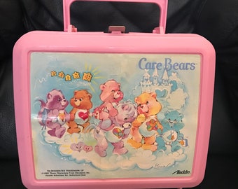 Lonchera vintage de Aladdin de los osos cariñosos, color rosa, años 80, VTG, 1986
