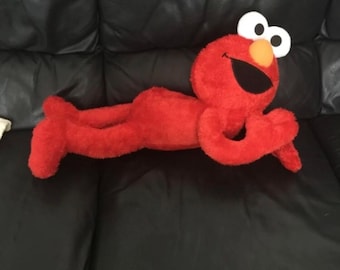 Large Sesame Street Elmo Laying Down Plush Stuffed Animal Soft Toy Plushie 22"