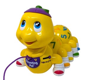 Vintage Leap Frog Counting Pal Yellow Caterpillar Electronic Talking Toy - WORKS
