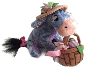 Peluche vintage de Winnie the Pooh, Ígor, cesta de Pascua, Beanie Baby, 18 cm