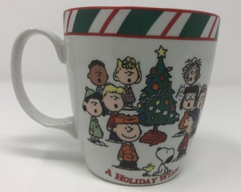 Gibson Peanuts A Holiday Wish Snoopy Charlie Brown Christmas Coffee Cup Mug