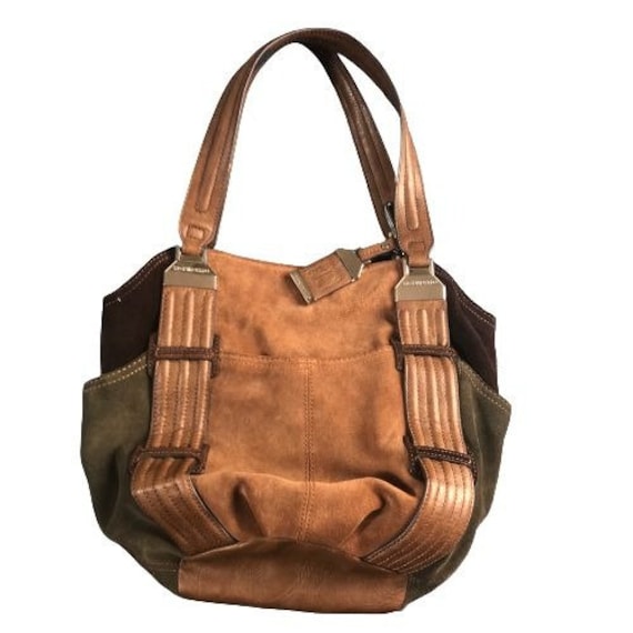 Tignanello Brown 100 Leather Suede Hobo Bag Purse Handbag Etsy Ireland