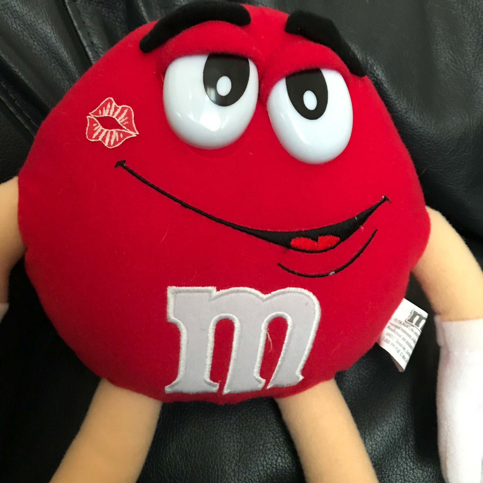 Mars Red M&M Valentines Lovestruck With Kiss Stain Plush Stuffed