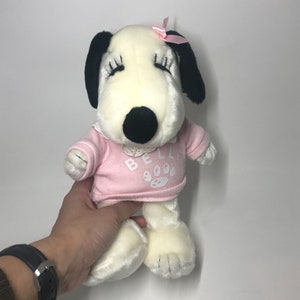 Vintage Peanuts Snoopy Belle Rosa Kleid Plüsch Stofftier Stuffie Stofftier