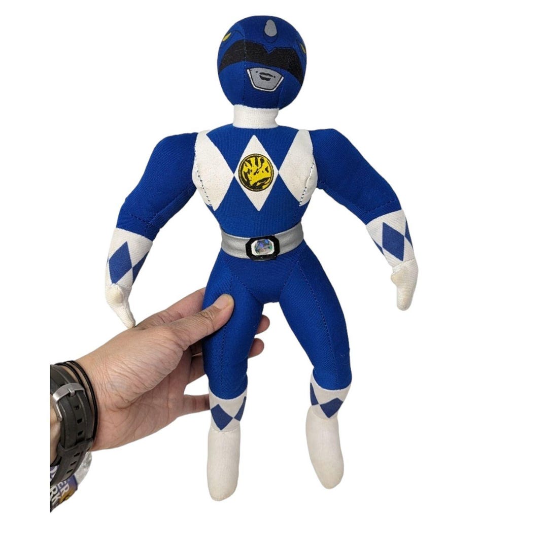 Vintage 1990s 90s Mighty Morphin Power Ranger Blue Ranger Stuffed Plush ...