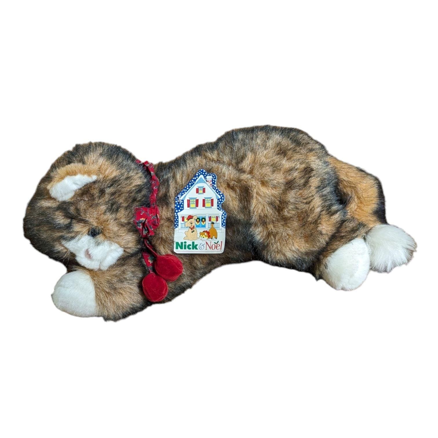Vintage 1992 Nick & Noel Christmas Calico Cat With Jingle Bells