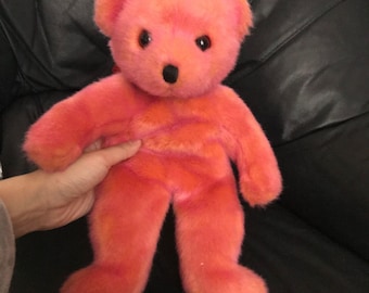 Vintage TY Classic Beanie Buddy Rouge Red Teddy Bear Plush Stuffed Animal Toy 14"