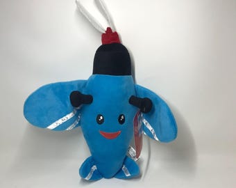Rudolph the Reindeer Island of Misfit Toys Blue Airplane Misfit Plane Plush 12"
