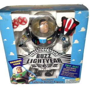 1995 Intergalactic Buzz Lightyear juguetes antiguos de Toy Story en caja original y en pleno funcionamiento acabado en cromo plateado Etsy Mexico