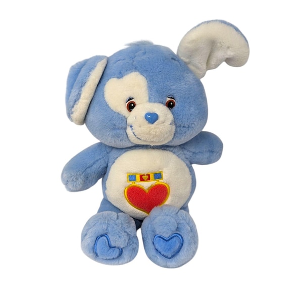 Vintage Care Bear Cousins Loyal Herz Hund Blau Plüsch Stofftier Stofftier 14 "
