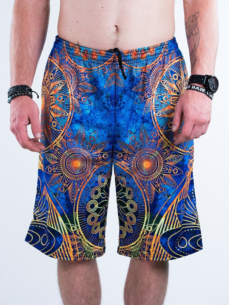 Swimwear Gold Boho Shorts Festival Shorts Men/'s Shorts Swim Trunks Gym Shorts Yoga Shorts Mens Workout Shorts