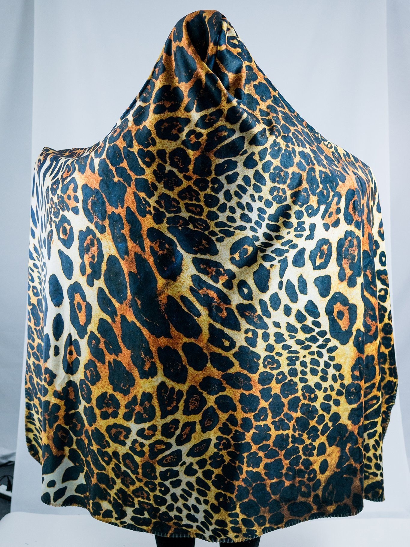 Leopard Skin Hooded Blanket Sherpa Microfleece Blanket Etsy