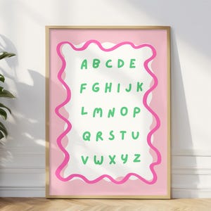 Bold & Colorful Alphabet Wall Art | ABC Nursery Print | Fun Kids Room Decor | Educational Digital Download | Playroom Poster