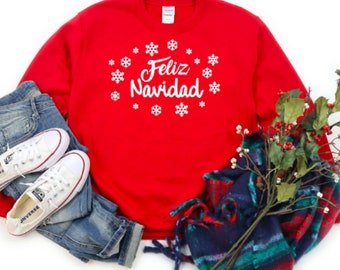 Feliz Navidad Sweatshirt, Christmas Spanish Spain Sweater, Happy Christmas Jumper Day
