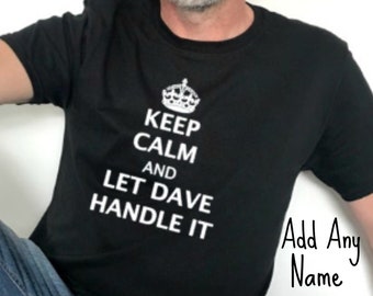 Personalized 'Keep Calm' Slogan T-Shirt: Custom Name Shirt