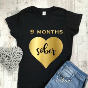 9 Months Sober T-shirt, Pregnancy Announcement Shirt, Newly Pregnant Gift
