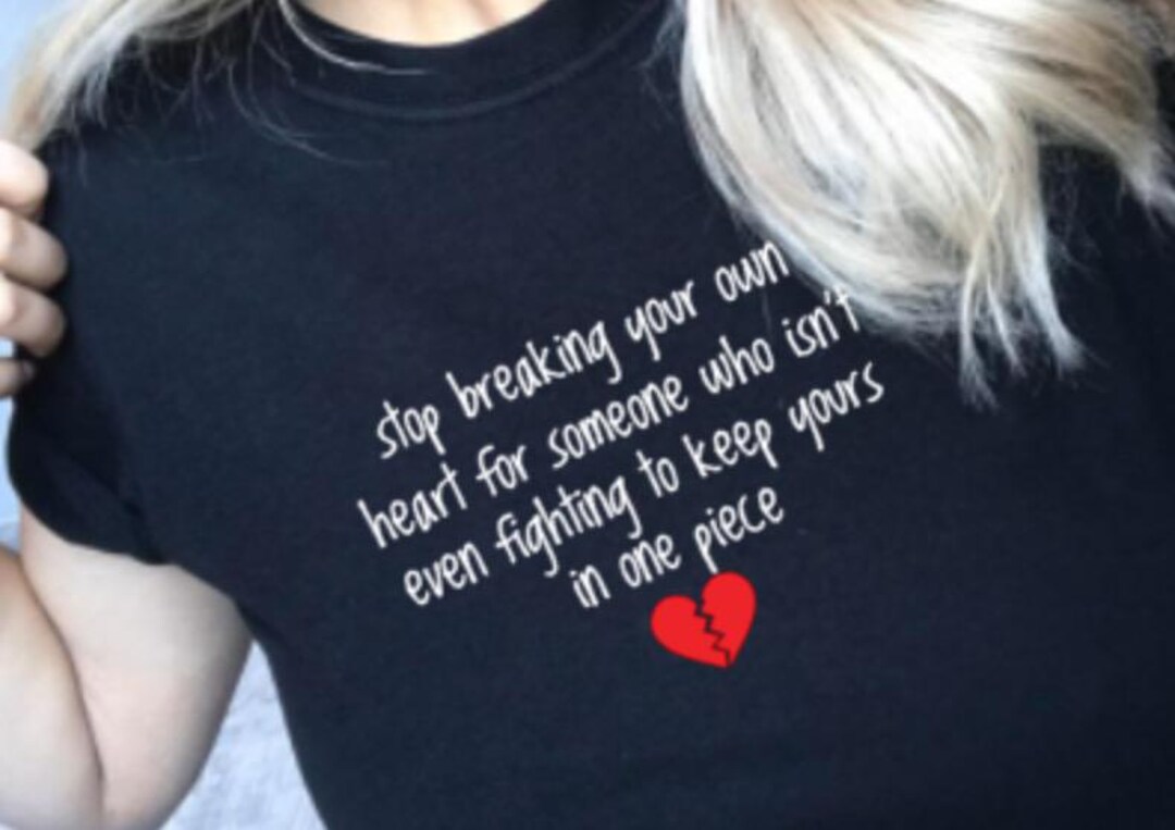 Heart Broken T-shirt – Sad Aesthetic Tee – Broken Heart Shirt ...