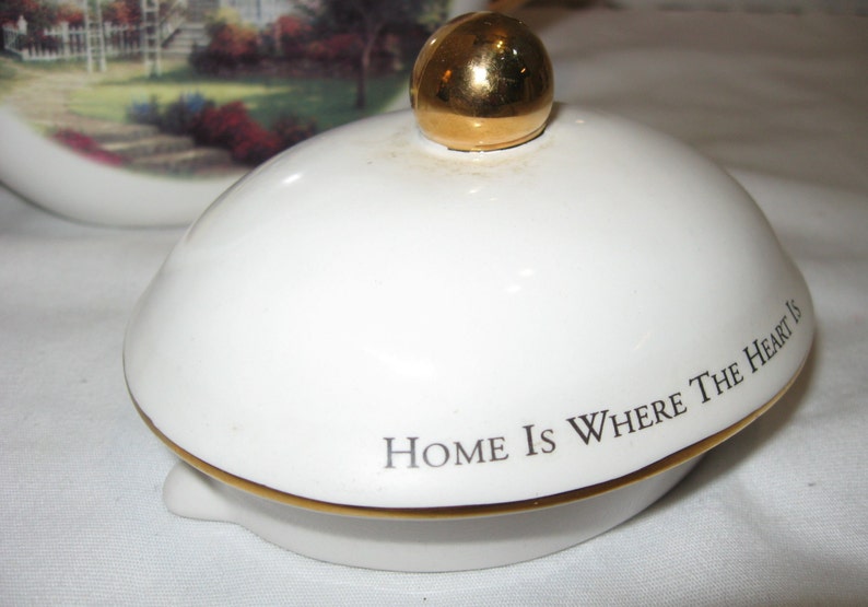 1980s Vintage Thomas Kinkade Teleflora Teapot Home is Where the Heart Is 6 x 94-cup Capacity