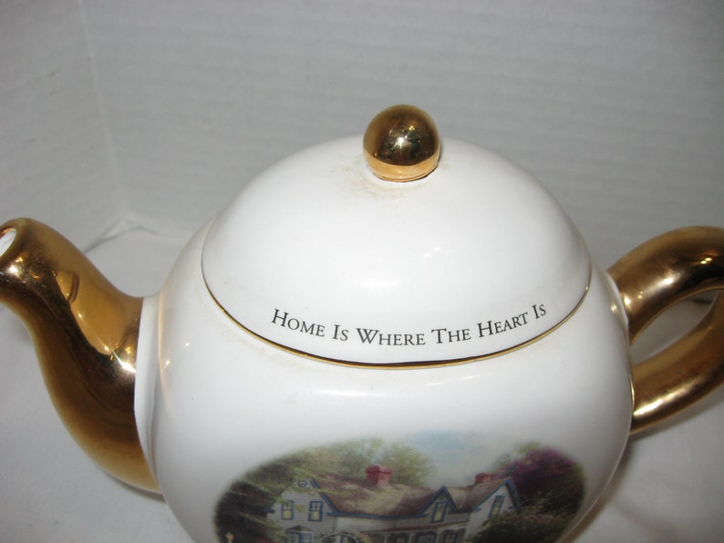 1980s Vintage Thomas Kinkade Teleflora Teapot Home is Where the Heart Is 6 x 94-cup Capacity