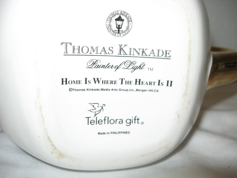 1980s Vintage Thomas Kinkade Teleflora Teapot Home is Where the Heart Is 6 x 94-cup Capacity