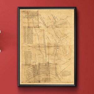Landkarte Karte von New Orleans und Umgebung, Louisiana .  1819 Vintage home Deco Stil alte Wandreproduktion Kartendruck.