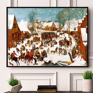 Pieter Bruegel il Vecchio - Strage degli innocenti. Vintage home Décor Style vecchia stampa della mappa di riproduzione della parete.