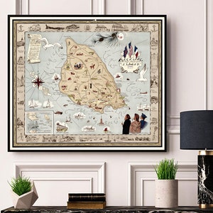 Map of Mackinac Island Most Historic Spot in Michigan.  Reproduction map.