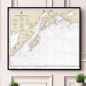 NOAA Seekarten von Cape St Elias zu den Shumagin Islands 16013, Alaska. Reproduktionskarte.