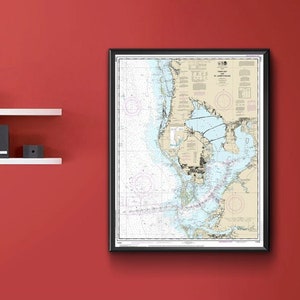 NOAA Nautical charts Tampa Bay and St Joseph Sound 11412 Florida, St Petersburg, Tarpon Spring, Safety Bay, Mobbly Bay Reproduction map.