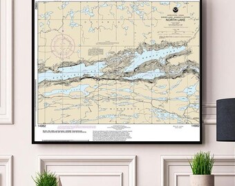 North Lake Michigan Nautical Wall Art Reproduction NOAA 14982