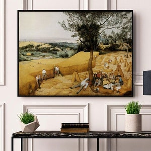 Pieter Bruegel the Elder - The Harvesters. Vintage home Décor Style old wall reproduction map print.