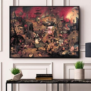 Pieter Bruegel the Elder - Dulle Griet, Mad Meg. Vintage home Décor Style old wall reproduction map print.