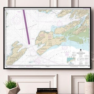 NOAA Seekarten von Prince William Sound - Osteingang 16709 Alaska. Reproduktionskarte.