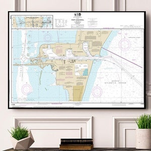 NOAA Seekarten von Port Canaveral, Florida, 11478, Banana River, Merritt Island, Bennett Memorial, Indianola, Reproduktion der Karte