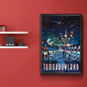 Disney TOMORROWLAND Attraction Poster Disneyland Vintage Nursery Print Disney World Vintage Disney Art Kids Bedroom