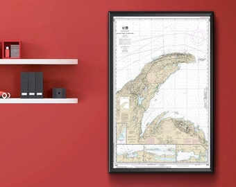 NOAA Nautical charts of Big Bay Point to Redridge, Lake Superior, Michigan, Keweenaw, Manitou Island, 14964, Portage Lake, Map reproduction