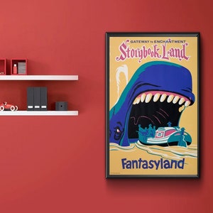 Storybook Land Attraction Fantasyland Poster Disneyland Vintage Nursery Print Disney World Vintage Disney Disney Art Kids Bedroom