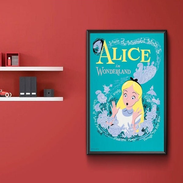 Alice in Wonderland Attraction Poster Disneyland Vintage Nursery Print Disney World Vintage Disney Disney Art Kids Bedroom