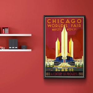 Chicago world&#39;s fair, a century of progress, Expo Reproduction Decor Art Poster.
