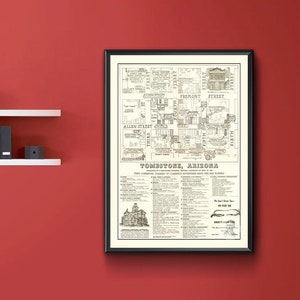 Karte von Tombstone, Arizona. Vintage Home Deco Style alte Wand Reproduktion Landkarte Druck.