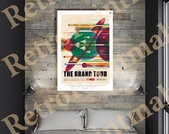 The Grand Tour - Jupiter / Saturn / Uranus / Neptune.  New!!! 2016 NASA/JPL Space ExoPlanet Travel Giclee Reproduction Poster