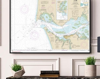 Columbia River Pacific Ocean to Harrington Point Nautical Wall Art Reproduction NOAA 18521 Map Print