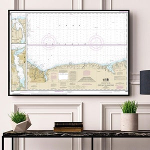 Mapa de Port Bay a Long Pond – Carta náutica del lago Ontario, NY (NOAA 14804), reproducción artística – Puerto de Port Bay y bahía de Irondequoit