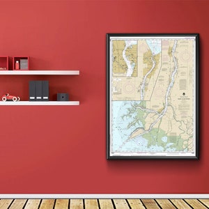 St Clair River Head of St Clair River Michigan Ontario Nautical Wall Art Reproduction NOAA 14852 Map Print