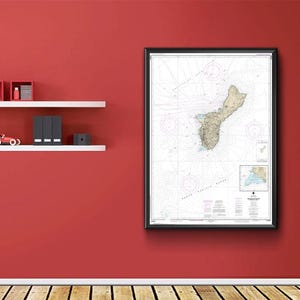 Guam NOAA Nautical Chart Map 81048 (01/2024) Home Deco Style Old Wall Vintage Reproduction.